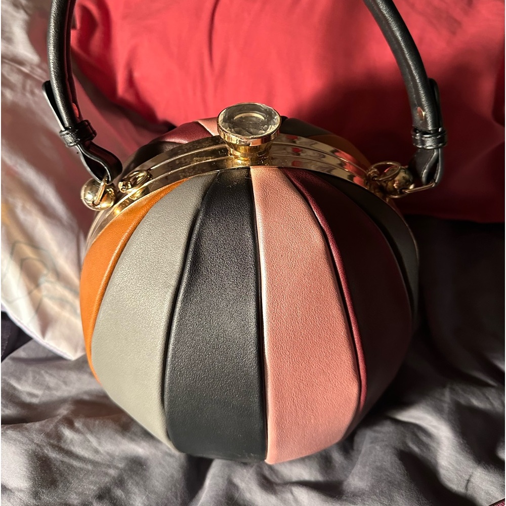 Basketball shaped purse multicolored